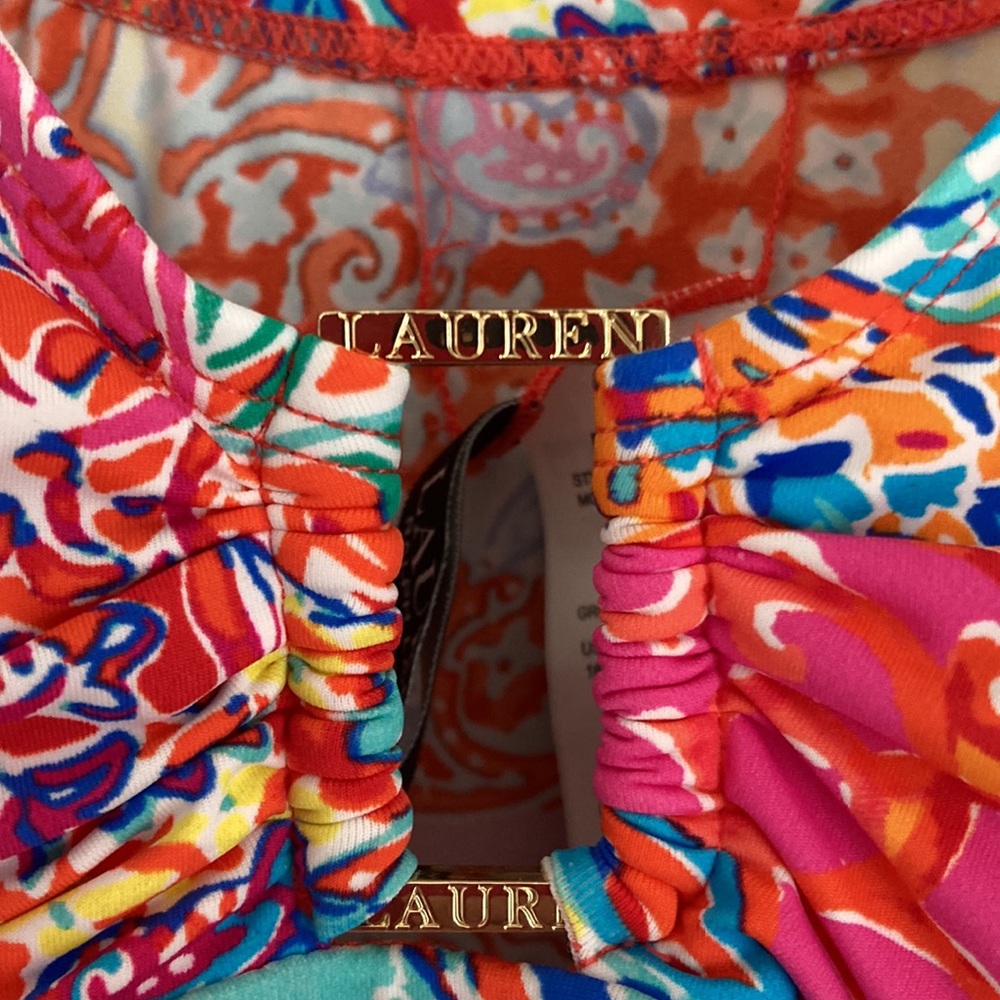 BRAND NEW LAUREN RALPH LAUREN TANKINI size 16 SO COLORFUL! - Picture 3 of 6